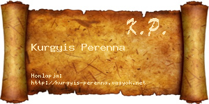 Kurgyis Perenna névjegykártya